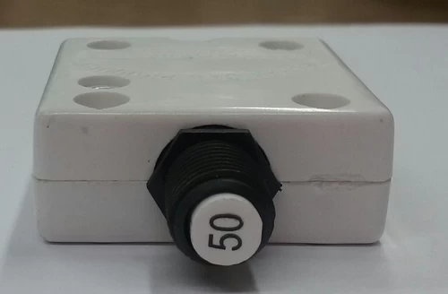 1648-084-050 Plastic Bushing 50 Amp Push To Reset Breaker, Screw Terminals, White Button - Image 3