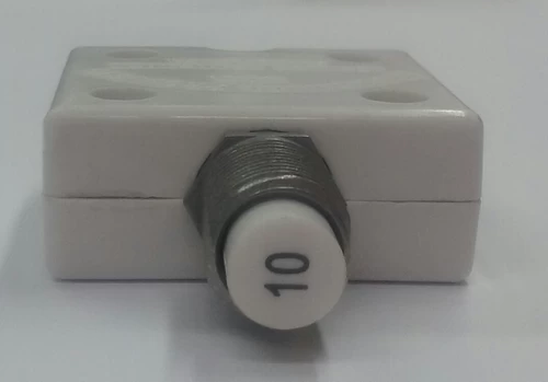 1600-037-100 Push To Reset Circuit Breaker, 10 Amp, White Button, Spade Terminals - Image 2