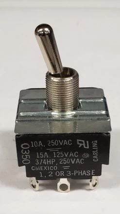 IL250-73 Carling Four Pole On-On Toggle Switch, 15 Amps, 4PDT, Solder Terminals