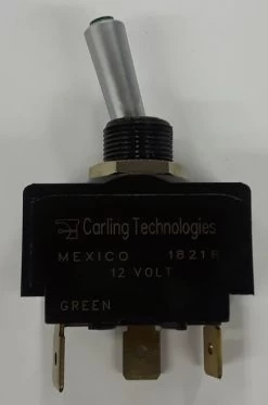 LT-1511-630-012 Carling Green Lit Tip Toggle Switch, On-Off, Single Pole