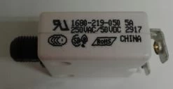 1680-219-050 Push To Reset 5 Amp Circuit Breaker, Mechanical Products, Black Button, Screw Terminals