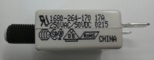 1680-264-170 Mechanical Products 17 Amp Push To Reset Circuit Breaker, Spade Terminals