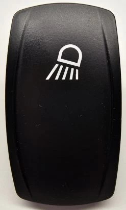 Single Work Light Icon On Black Carling Laser Etched Actuator For V Series Rocker Switch