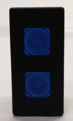 VP166-B11WW-00000 Carling Rectangular Double Blue Lens 12 Volt Indicator Light