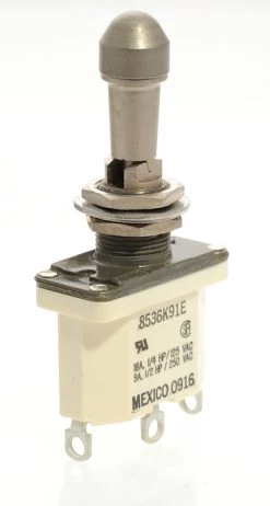 8536K91E Environmentally Sealed Locking Toggle Solder Terminals, On-Off-On