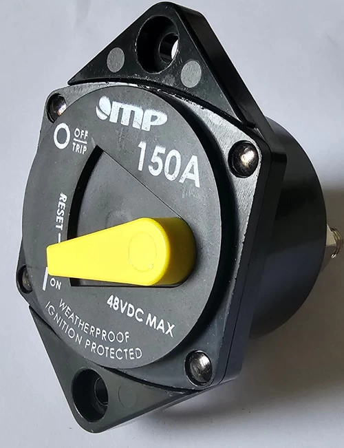 875-P1-150-2 Heavy Duty Marine Grade 150 Amp Circuit Breaker, Switchable Bar Arm