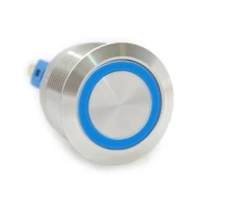 DH221NBSBWN 22 Mm Anti Vandal Sealed Momentary Push Button Switch, Blue Or White Lighting Ability