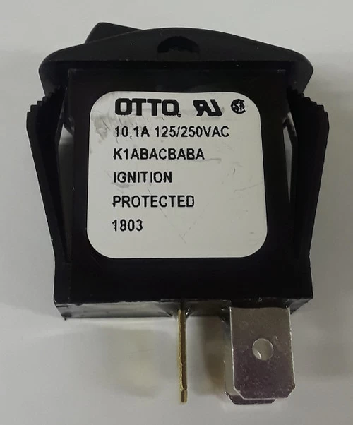 K1ABACBABA Otto SPST On-Off Illuminated Rocker Switch, 12 Volt Red Indicator