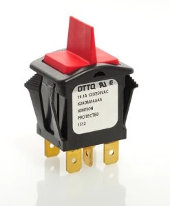 K2ADMAAAAA Otto K2 Series Sealed Spring Loaded Rocker Switch, Red Paddle Actuator