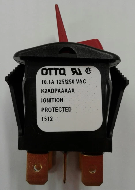 K2ADPAAAAA Momentary On- Off- Maintained On Otto K2 Series Sealed Rocker Switch, Red Paddle Actuator