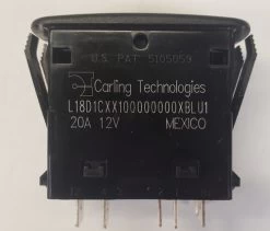 L18D1CXX1-XBLU1 (On)-Off-(On) SPDT Rocker Switch With 2 Independent Blue Leds