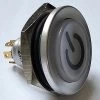 Otto Sealed Illuminated Power Dome Push Button, SPDT, 12 Volt White LED, Power Icon, Silver Case