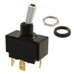 LT-1511-610-012 Carling Red Lit Tip Toggle Switch, On-Off, Single Pole, Lit In On Position Only