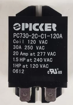 PC730-2C-C1-120A 30 Amp DP Power Relay, 120 VAC Coil, Spade Terminals