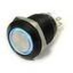 PV4F2Y011-345 Illuminated Blue Ring Anti Vandal Push Button Switch, 19 Mm, Two Position
