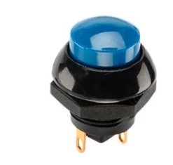 P9M-211126 Otto Latching On-Off Sealed Push Button Switch, Raised Blue Button