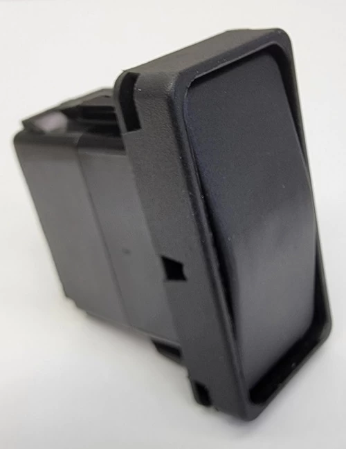 V811S001-6ZZ00-000 Carling V Series SPDT Momentary Rocker Switch, No Lamps, Raised Bezel, Black Actuator