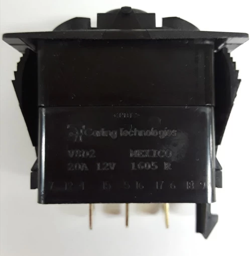 V8D2S00B Single Pole Rocker Switch Momentary On-Off-Momentary On, Spring Return To Center Off, No Lamps, Spade Terminals - Image 2