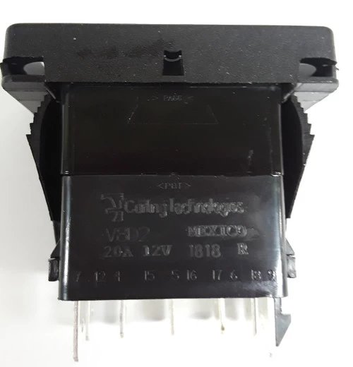 V8D2U661 Carling V Series Contura X Rocker Switch, Double Momentary, Spring Return To Center Off, Single Pole, Bezel - Image 2