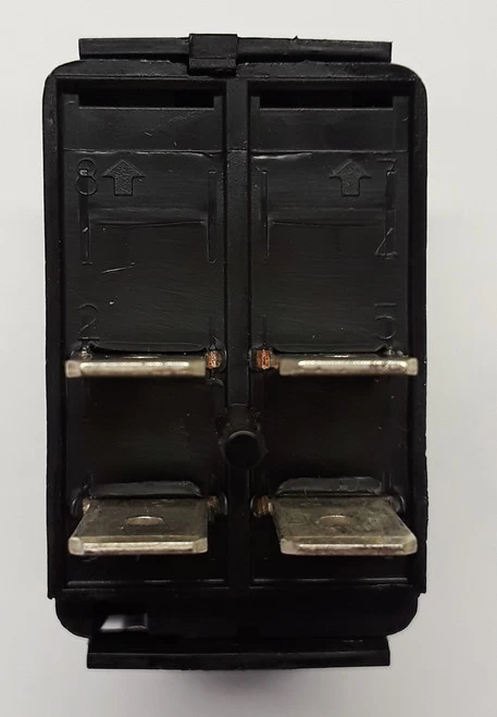 VAD1S00B Double Pole On-Off Carling Rocker Switch, V Series, No Lamps, Spade Terminals - Image 3