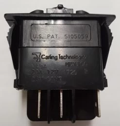 VADAAX0B-00000-000-XBLU1, Carling V Series Double Pole On-Off Rocker Switch With 1 Blue LED