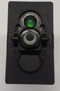 VGD11H0B Carling Contura V Series Progressive Rocker Switch, 1 Green Led, Spade Terminals, Single Pole