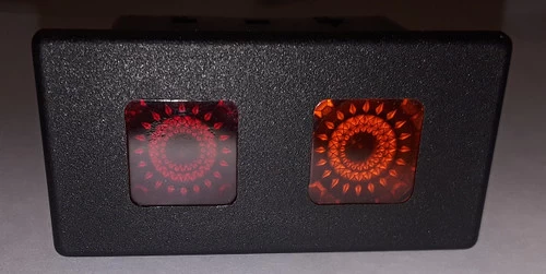 VP166-B11RE-00000 Carling 12 Volt Incandescent Rectangular Red & Amber Indicator Light - Image 2