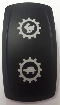 Rabbit & Turtle Laser Etched Icons On Black Carling Actuator, VVPZCXX-1XX-XMCH1