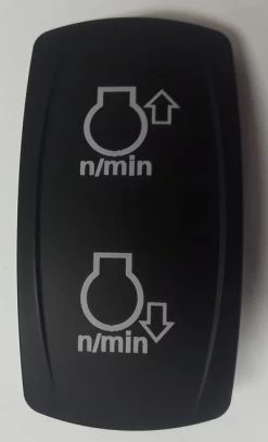 High, Low Idle Icon Black Carling Laser Etched Actuator, VVPZCXX-1XX-XNMD1