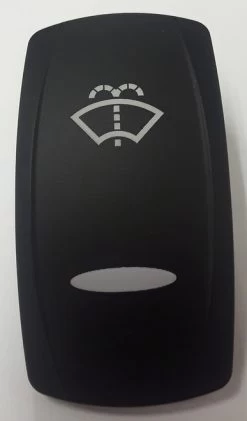 Windshield Washer Icon & Bar Lens, Black Carling V Series Rocker Switch Cap
