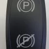Park Brake On/Off Icon Black Carling Laser Etched Actuator, VVPZCXX