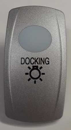 Docking Lights Carling V Series Rocker Switch Cap, Nickel With 1 White Lens, Docking Lights Icon
