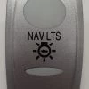Nav Lights Carling V Series Rocker Switch Cap, Nickel With 2 White Lens, Nav Lights Icon