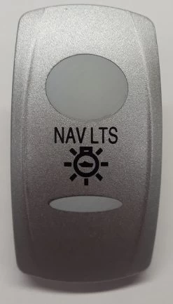 Nav Lights Carling V Series Rocker Switch Cap, Nickel With 2 White Lens, Nav Lights Icon