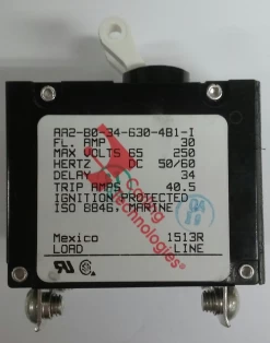 AA2-B0-34-630-4B1-I 30 Amp Ignition Protected Carling Circuit Breaker, Double Pole