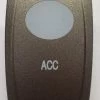Accessory Rocker Switch Cap, Pewter With 1 White Lens, ACC Icon, Carling V Series