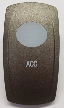 Accessory Rocker Switch Cap, Pewter With 1 White Lens, ACC Icon, Carling V Series