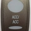 Accessory Rocker Switch Cap, Pewter With 2 White Lens, ACC/ACC Icon, Carling V Series
