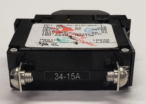 AO1-B0-34-615-5N3-I Carling Single Pole Marine Grade 15 Amp Rocker Type Circuit Breaker - Image 3