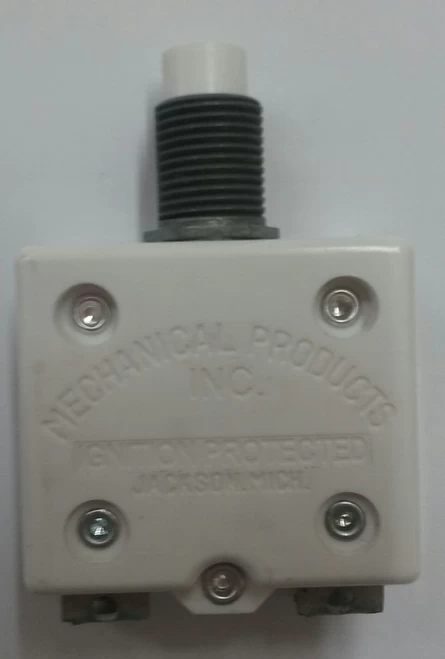 1600-082-050 Push To Reset Circuit Breaker, 5 Amp, White Button, Bent Screw Terminals - Image 2