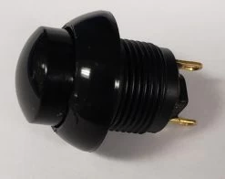 P9M-211122 Otto Latching On-Off Sealed Push Button Switch, Raised Black Button