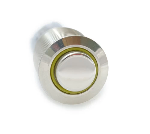 CH2LESY110S 16 Mm Anti Vandal Sealed Latching Push Button Switch, 110 Volt Yellow Lit Ring