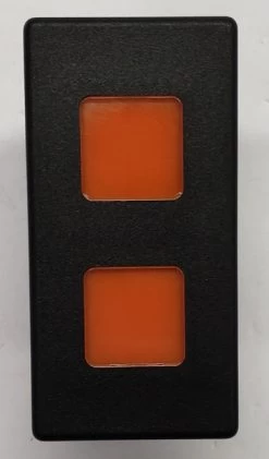 VP166-B11EE-00000 Carling 12 Volt Rectangular Indicator Light, 2 Amber Lens
