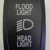 Flood Light, Head Light & Icon Black Carling Laser Etched Actuator, VVPZCXX