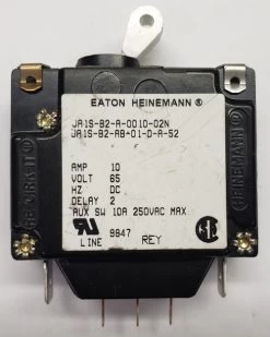 JA1S-B2-AB-01-D-A-52, 10 Amp Breaker With Aux Switch, 65 Volt Dc Rated Circuit Breaker