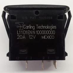 L11D1ENN1 Carling L Series Rocker Switch, Raised Bezel, Single Pole, On-Off, 1 Ind & 1 Dep Amber Leds