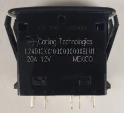 L24D1CXX1 Rocker Switch, On-On, Double Pole, 2 Independent Blue Leds