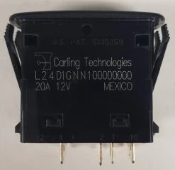 L24D1GNN1 Carling Rocker Switch, On-On, Double Pole, 2 Amber LEDs
