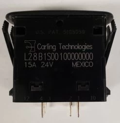 L28B1S001 DPDT L Series Rocker Switch, Spring Return To Center Off, Double Momentary