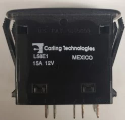 L58E1AN01 Carling SPTT On-On-On L Series Rocker Switch With 1 Amber LED
